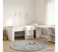 Berkfield Home Kids'High Bed Frame with Desk 2 pcs White Engineered Wood Berkfield Home White