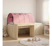 Berkfield Home Kids'High Bed Frame with Desk 3 pcs Sonoma Oak & Pink in Brown Berkfield Home Brown