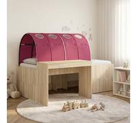 Berkfield Home Kids'High Bed Frame with Desk 3 pcs Sonoma Oak & Red in Brown Berkfield Home Brown