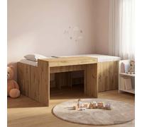 Berkfield Home Kids'High Bed Frame with Desk Artisan Oak 75 x 190 cm in Brown Berkfield Home Brown 75 x 190 cm
