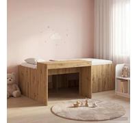 Berkfield Home Kids'High Bed Frame with Desk Artisan Oak 80 x 200 cm in Brown Berkfield Home Brown 80 x 200 cm