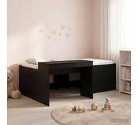Berkfield Home Kids'High Bed Frame with Desk Black 75 x 190 cm Berkfield Home Black 75 x 190 cm