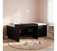 Berkfield Home Kids'High Bed Frame with Desk Black Engineered Wood Berkfield Home Black