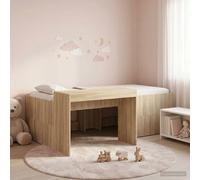 Berkfield Home Kids'High Bed Frame with Desk Sonoma Oak 75 x 190 cm in Brown Berkfield Home Brown 75 x 190 cm