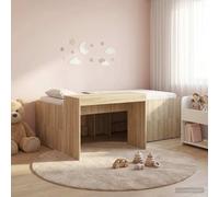 Berkfield Home Kids'High Bed Frame with Desk Sonoma Oak 98.5 x 200 cm in Brown Berkfield Home Brown 98.5 x 200 cm