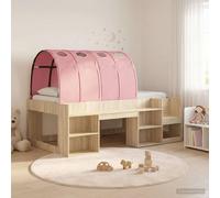 Berkfield Home Kids'High Bed Frame with Storage 3 pcs Sonoma Oak & Pink in Brown Berkfield Home Brown