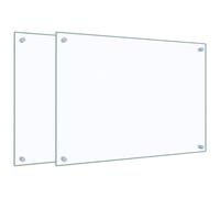 Berkfield Home Kitchen Backsplashes 2 pcs Transparent 70x50 cm Tempered Glass in Clear Berkfield Home Clear 70x50 cm