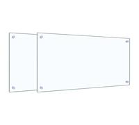 Berkfield Home Kitchen Backsplashes 2 pcs Transparent 80x40 cm Tempered Glass in Clear Berkfield Home Clear 80x40 cm