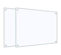 Berkfield Home Kitchen Backsplashes 2 pcs Transparent 80x60 cm Tempered Glass in Clear Berkfield Home Clear 80x60 cm