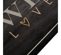 Berkfield Home Kitchen Rug Washable Coffee Text 45x150 cm Velvet in Black Berkfield Home Black 45x150 cm