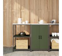Berkfield Home Kitchen Storage Set 2 pcs Olive Green Cold-rolled steel Berkfield Home Olive