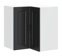 Berkfield Home Kitchen Wall Corner Cabinet "Porto" Black Engineered Wood Berkfield Home Black