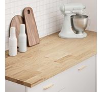 Berkfield Home Kitchen Worktop 140x63.5x2.7 cm Solid Wood Oak Rectangular in Brown Berkfield Home Brown 140x63.5x2.7 cm