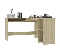 Berkfield Home L-Shaped Corner Desk Sonoma Oak 120x140x75 cm Engineered Wood in Light Tan | Size: 120 x 140 x 75 cm Berkfield Home Light Tan 120 x 140 x 75 cm
