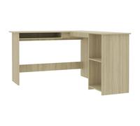 Berkfield Home L-Shaped Corner Desk Sonoma Oak 120x140x75 cm Engineered Wood in Light Tan | Size: 120 x 140 x 75 cm Berkfield Home Light Tan 120 x 140 x 75 cm