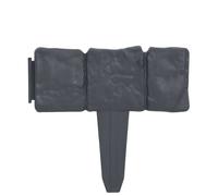 Berkfield Home Lawn Fence Stone Look 41 pcs Plastic 10 m in Dark Grey Berkfield Home Dark Grey