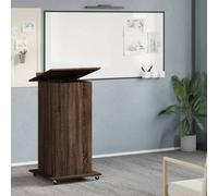 Berkfield Home Lectern with Wheels & Drawer Brown Oak 55x55x107 cm Engineered Wood | Size: 55 x 55 x 107 cm Berkfield Home Brown 55 x 55 x 107 cm