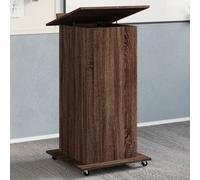 Berkfield Home Lectern with Wheels & Drawer Brown Oak 55x55x107 cm Engineered Wood | Size: 55 x 55 x 107 cm Berkfield Home Brown 55 x 55 x 107 cm
