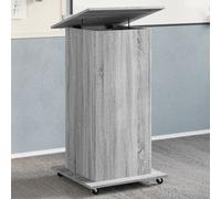 Berkfield Home Lectern with Wheels & Drawer Grey Sonoma 55x55x107 cm Engineered Wood | Size: 55 x 55 x 107 cm Berkfield Home Grey 55 x 55 x 107 cm