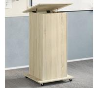 Berkfield Home Lectern with Wheels & Drawer Sonoma Oak 55x55x107 cm Engineered Wood in Brown | Size: 55 x 55 x 107 cm Berkfield Home Brown 55 x 55 x 107 cm