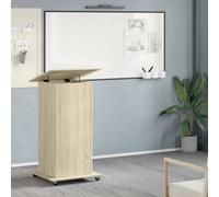 Berkfield Home Lectern with Wheels & Drawer Sonoma Oak 55x55x107 cm Engineered Wood in Light Tan | Size: 55 x 55 x 107 cm Berkfield Home Light Tan 55 x 55 x 107 cm