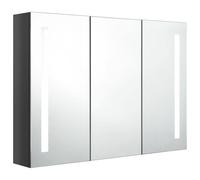 Berkfield Home LED Bathroom Mirror Cabinet 89x14x62 cm Shining Grey | Size: 89 x 14 x 62 cm Berkfield Home Grey 89 x 14 x 62 cm