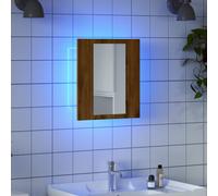 Berkfield Home LED Bathroom Mirror Cabinet Artisan Oak 40x12x45 cm Engineered Wood in Brown | Size: 40 x 12 x 45 cm Berkfield Home Brown 40 x 12 x 45 cm