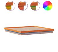 Berkfield Home LED Bed Frame without Mattress Wax Brown 200x200 cm Solid Wood Berkfield Home Brown 200x200 cm