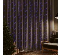 Berkfield Home LED Curtain Fairy Lights 3x3m 300 LED Blue 8 Function Berkfield Home Blue