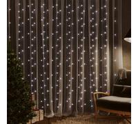 Berkfield Home LED Curtain Fairy Lights 3x3m 300 LED Cold White 8 Function Berkfield Home White