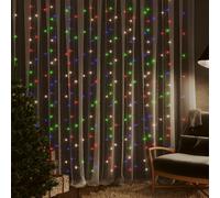 Berkfield Home LED Curtain Fairy Lights 3x3m 300 LED Colourful 8 Function Berkfield Home Multicolor