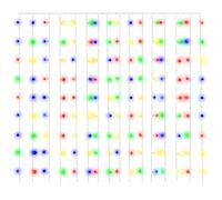 Berkfield Home LED Curtain Fairy Lights 3x3m 300 LED Colourful 8 Function Berkfield Home Multicolor