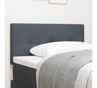 Berkfield Home LED Headboard Button Tufted Dark Grey 100 cm Velvet Berkfield Home Grey