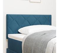Berkfield Home LED Headboard Diamond Blocks Design Dark Blue 90 cm Velvet Berkfield Home Blue