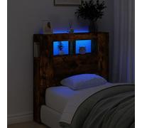 Berkfield Home LED Headboard Smoked Oak 100x18.5x103.5 cm Engineered Wood in Brown Berkfield Home Brown 100x18.5x103.5 cm