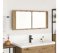 Berkfield Home LED Mirror Cabinet Artisan Oak 100x12x45 cm Engineered Wood in Brown | Size: 100 x 12 x 45 cm Berkfield Home Brown 100 x 12 x 45 cm