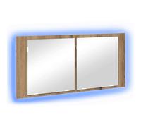 Berkfield Home LED Mirror Cabinet Artisan Oak 100x12x45 cm Engineered Wood in Brown | Size: 100 x 12 x 45 cm Berkfield Home Brown 100 x 12 x 45 cm