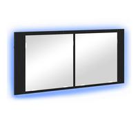 Berkfield Home LED Mirror Cabinet Black Oak 100x12x45 cm Engineered Wood | Size: 100 x 12 x 45 cm Berkfield Home Black 100 x 12 x 45 cm