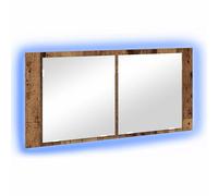 Berkfield Home LED Mirror Cabinet Old Wood 100x12x45 cm Engineered Wood in Brown | Size: 100 x 12 x 45 cm Berkfield Home Brown 100 x 12 x 45 cm