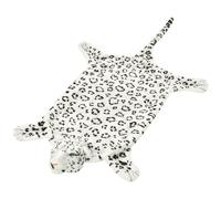 Berkfield Home Leopard Carpet Plush 139 cm White | Size: 100 cm diameter Berkfield Home White 100 cm diameter