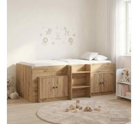 Berkfield Home Loft Bed Frame with Cabinet 3 pcs Artisan Oak Engineered Wood in Brown Berkfield Home Brown