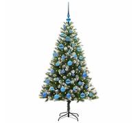 Berkfield Home Lush Artificial Hinged Christmas Tree with Flocked Snow 150 cm in Green Berkfield Home Green