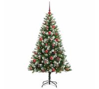 Berkfield Home Lush Artificial Hinged Christmas Tree with Flocked Snow 150 cm in Green Berkfield Home Green