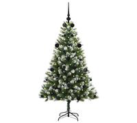 Berkfield Home Lush Artificial Hinged Christmas Tree with Flocked Snow 150 cm in Green Berkfield Home Green
