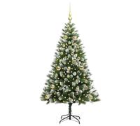 Berkfield Home Lush Artificial Hinged Christmas Tree with Flocked Snow 150 cm in Green Berkfield Home Green