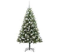 Berkfield Home Lush Artificial Hinged Christmas Tree with Flocked Snow 150 cm in Green Berkfield Home Green