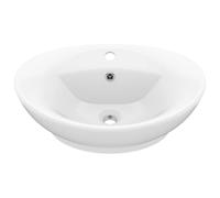 Berkfield Home Luxury Basin Overflow Oval Matt White 58.5x39 cm Ceramic Berkfield Home White 58.5x39 cm