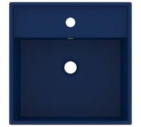 Berkfield Home Luxury Basin Overflow Square Matt Dark Blue 41x41 cm Ceramic Berkfield Home Blue 41x41 cm