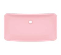 Berkfield Home Luxury Basin Rectangular Matt Pink 71x38 cm Ceramic Berkfield Home Pink 71x38 cm