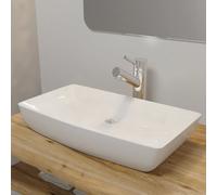 Berkfield Home Luxury Ceramic Basin Rectangular Sink White 71 x 39 cm Berkfield Home White 71 x 39 cm